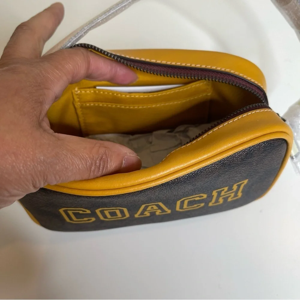 Coach Jamie Wristlet In Signature Canvas With Varsity Motif